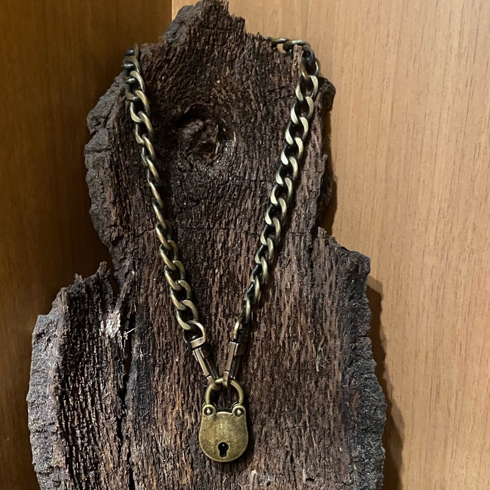 Adorable Bronze Lock and Key Necklace